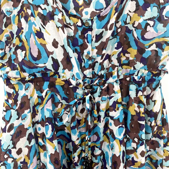 Diane von Furstenberg Marina Dress Size Small Swim Cover Up Tunic Blue White - Picture 10 of 16